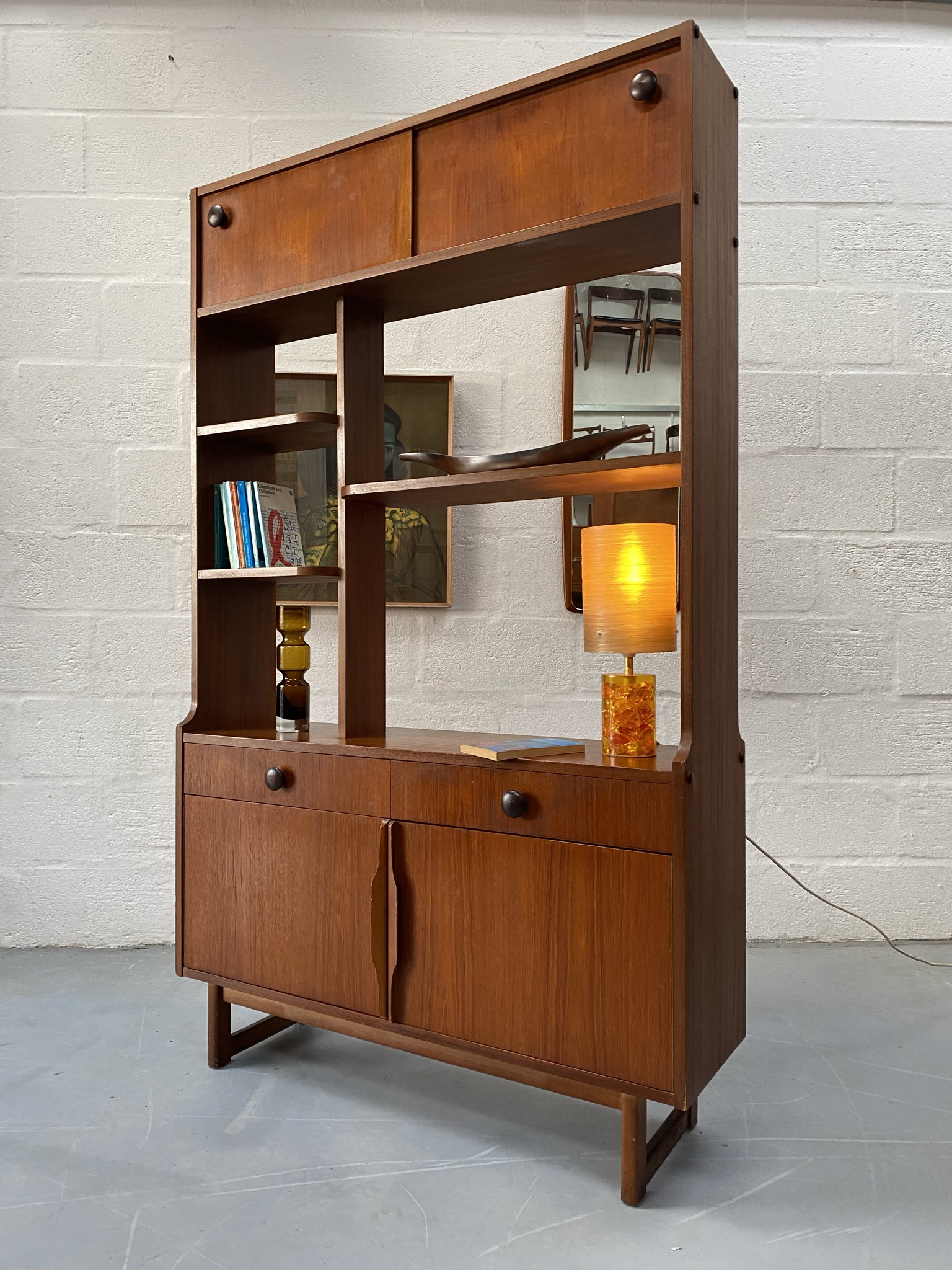 Retro Stonehill Room Divider / Wall Unit Pavement Vintage