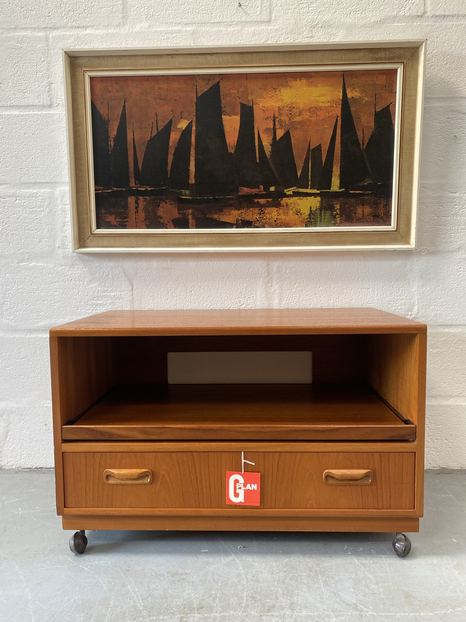 Retro 1970s G PLAN ‘Fresco’ Media / Hifi / TV Unit Pavement Vintage