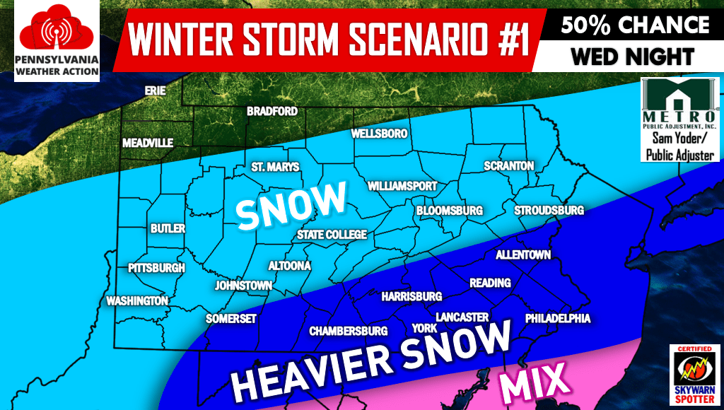 Winter Storm Possible Wednesday Night into Thursday PA Weather Action