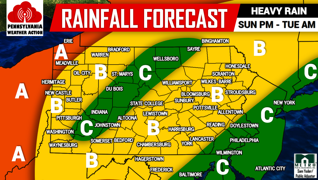 Beneficial Rainfall Expected Sunday Afternoon Monday Night PA