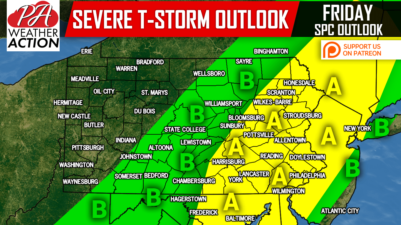 Severe Storms Possible Friday in Central & Eastern PA PA Weather Action