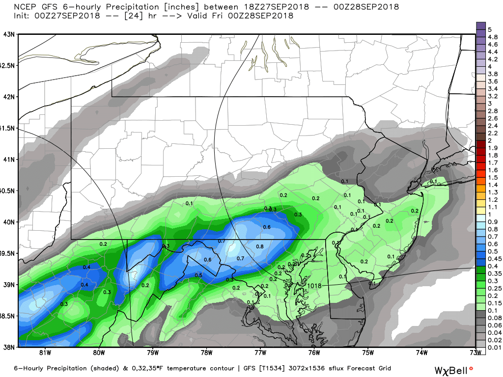 Daily Forecast for Thursday, September 27th, 2018 PA Weather Action