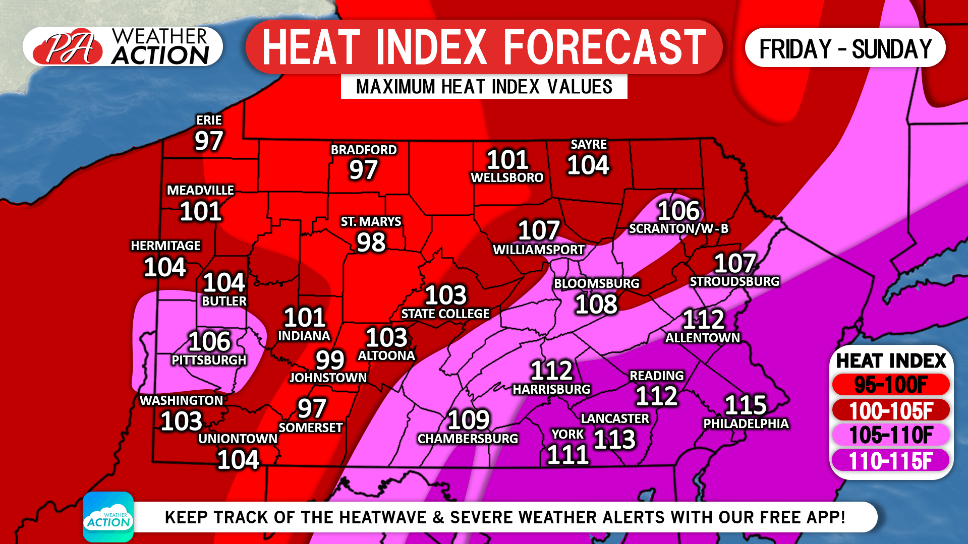 Dangerous Heat Wave To Grip Area This Weekend; Heat Index Values As High As 115F Weather Action