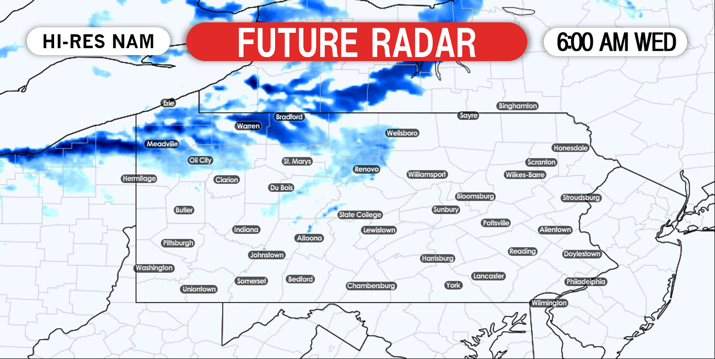 Dangerous Snow Squalls Expected Tomorrow Across Pennsylvania