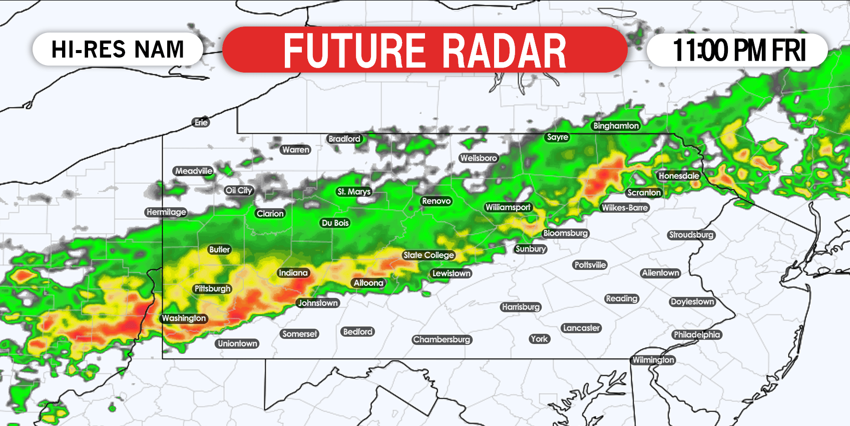Enhanced Risk for Severe Storms in Parts of Pennsylvania Friday PA