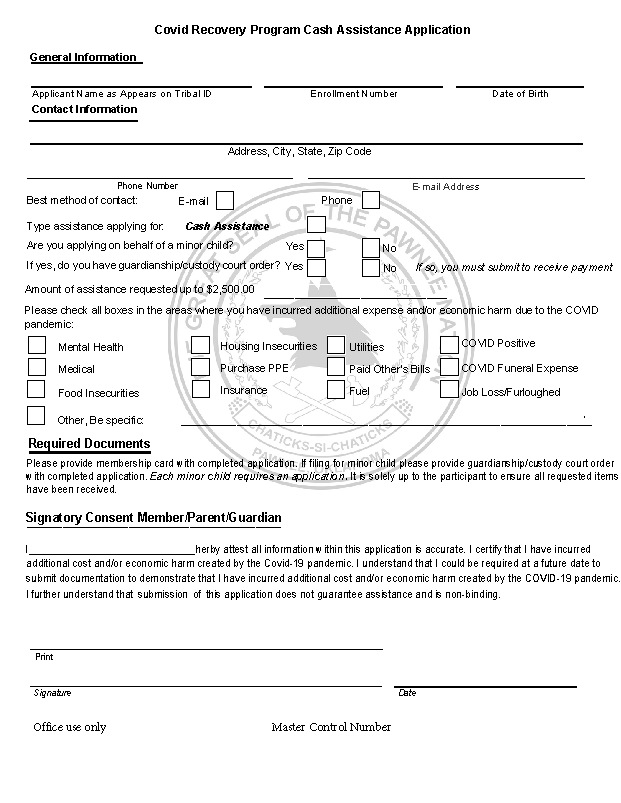 Pawnee Nation of Oklahoma Covid Division Pawnee Nation