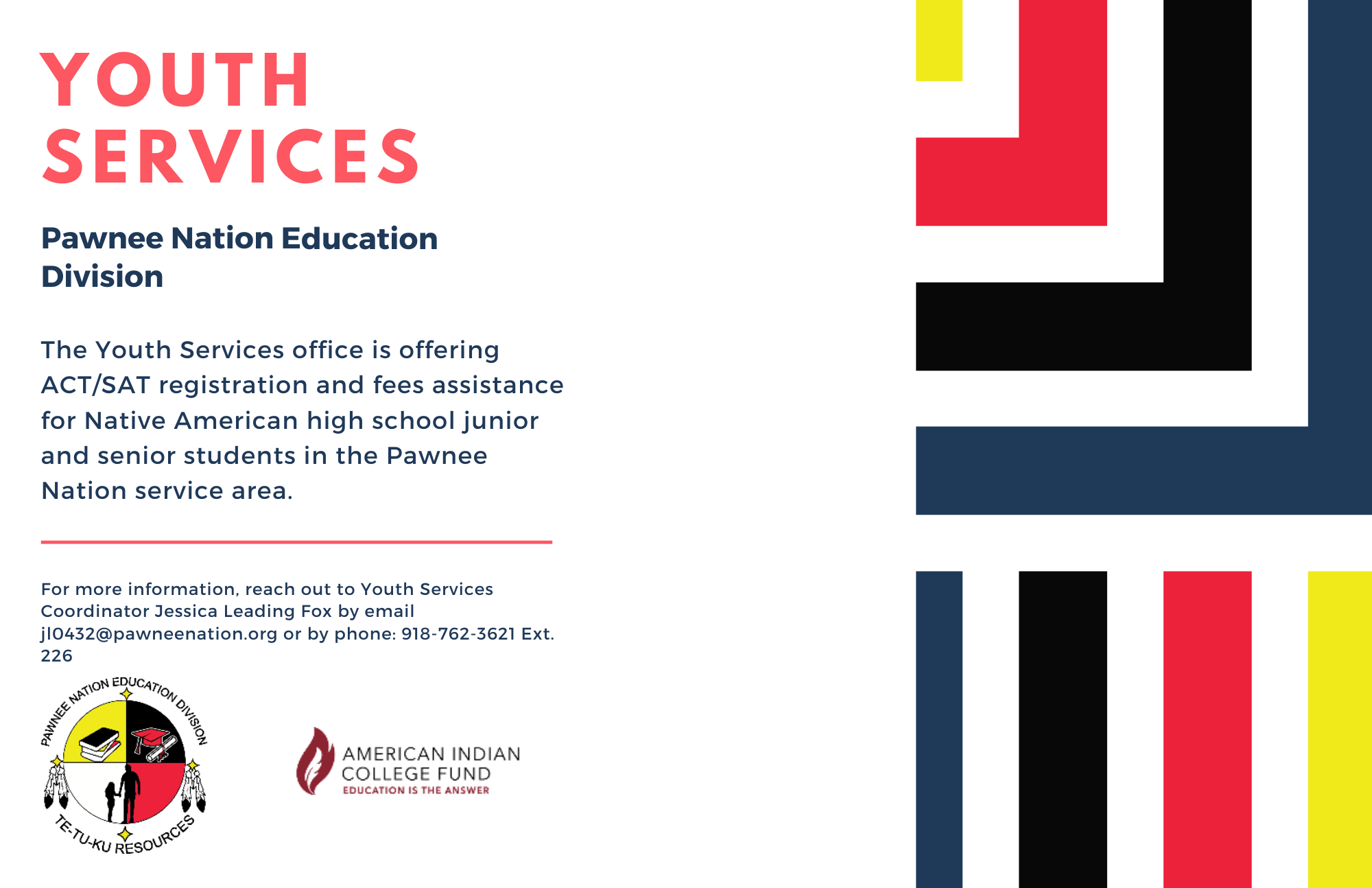 Pawnee Nation Education Division Youth Services is offering ACT/SAT