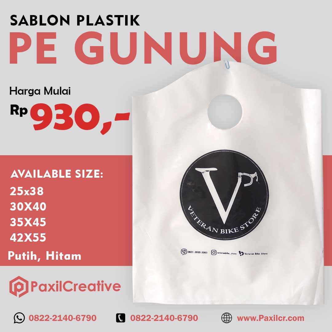 Harga Sablon Plastik PE Gunung