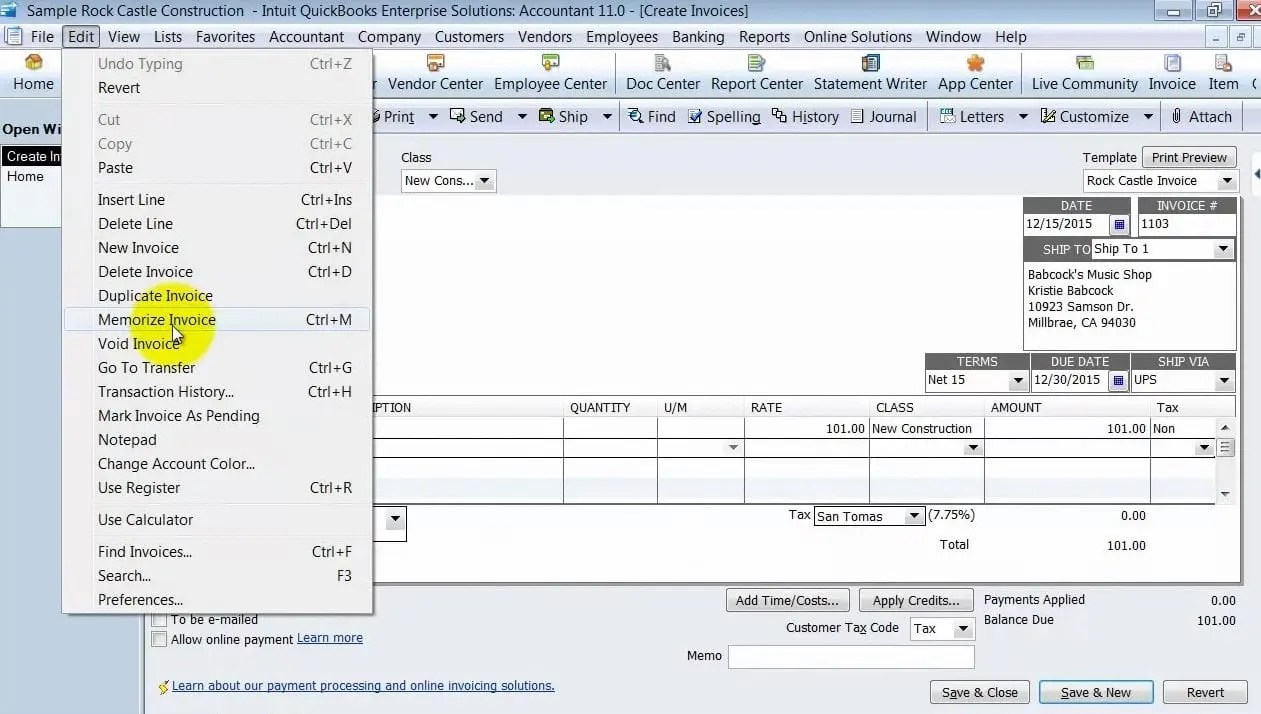 How to Create and Schedule Recurring Invoices in QuickBooks Desktop