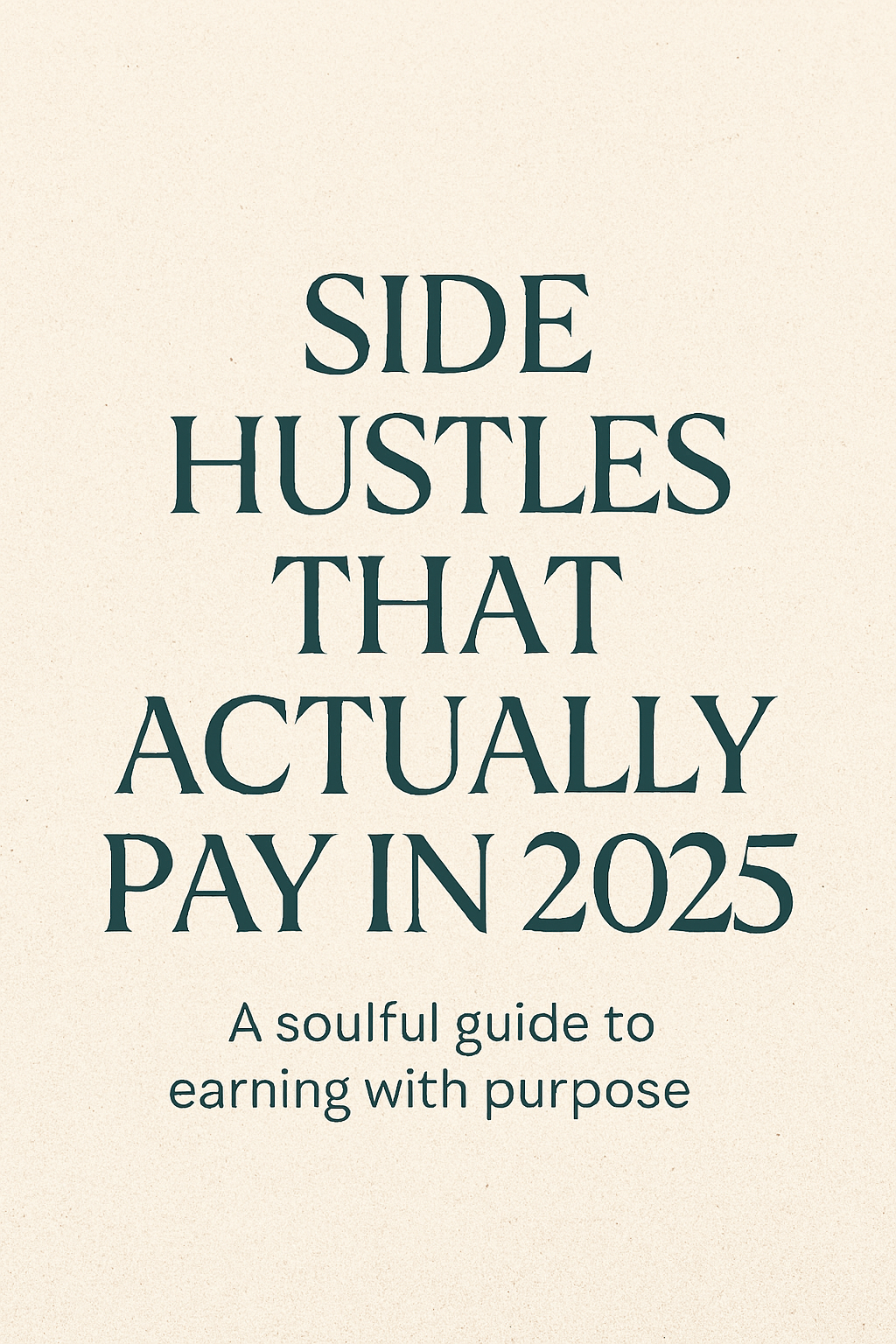 Side Hustles That Actually Pay in 2025 A Soulful Guide to Earning with