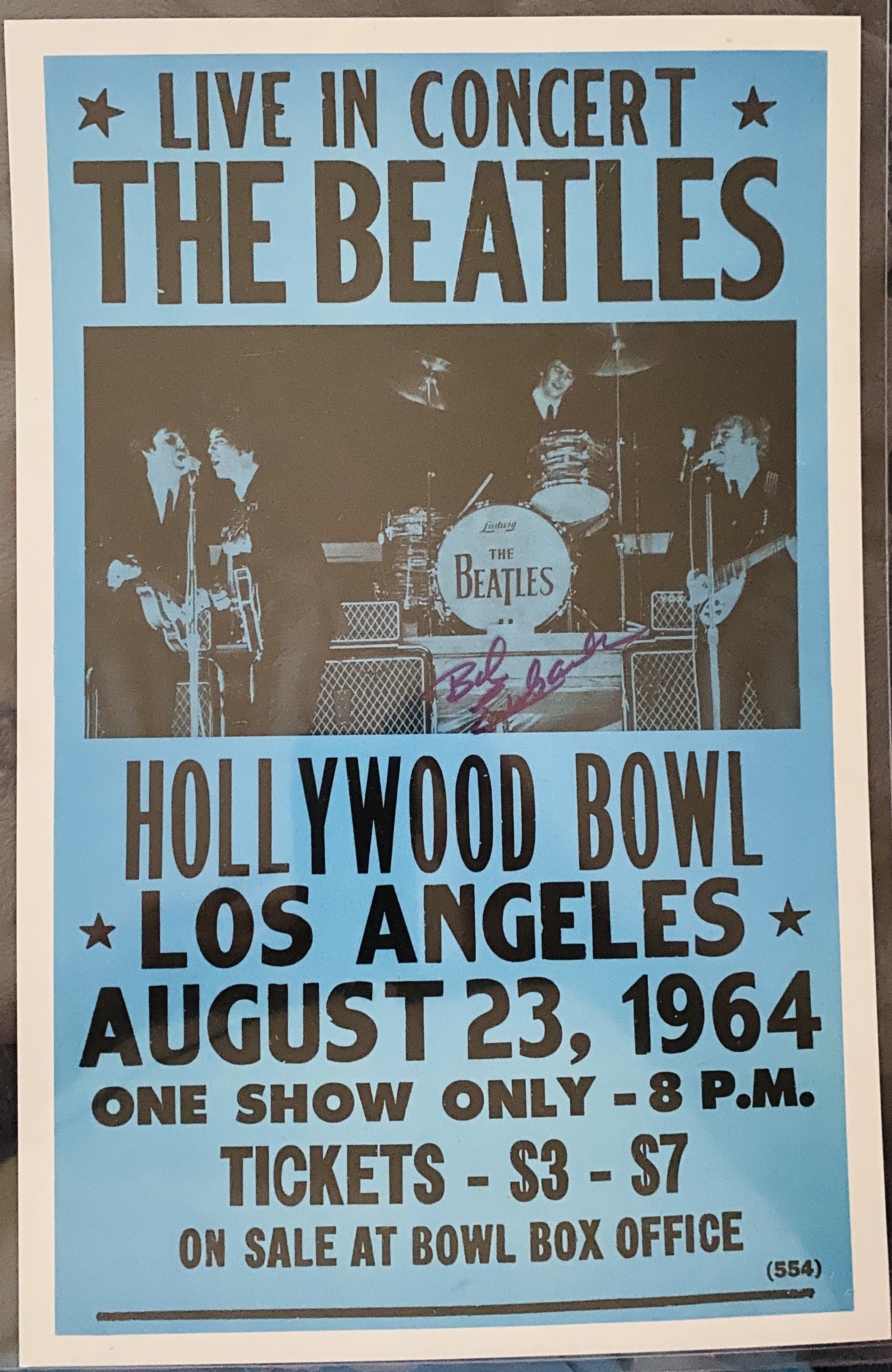 Lot Detail Vintage 1964 The Beatles Hollywood Bowl Concert Poster