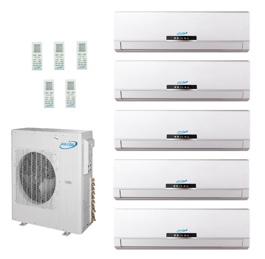 42,000 BTU Ductless Mini Split 5 x 9,000 Heat Pump Air Conditioner