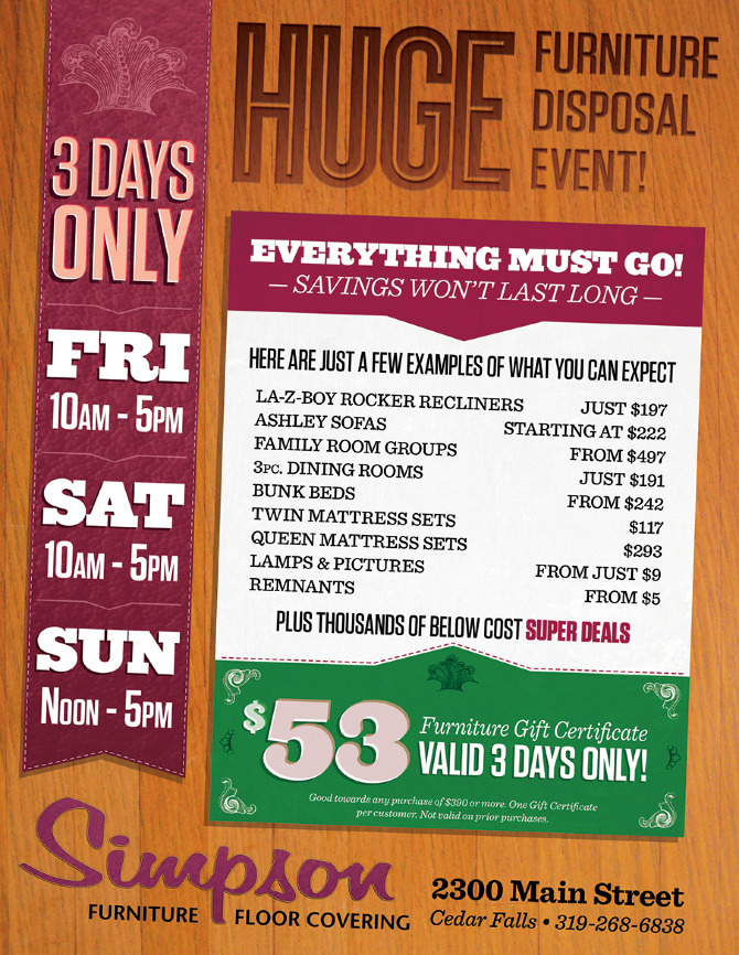 Furniture Store Sales Flyer Alex Cue's Portfolio