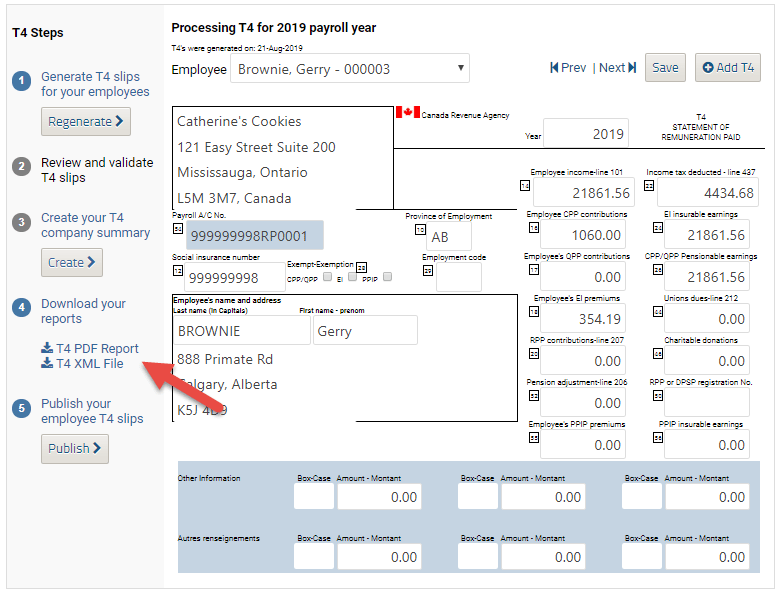 Creating T4, T4A and RL1 tax slips PaymentEvolution Support