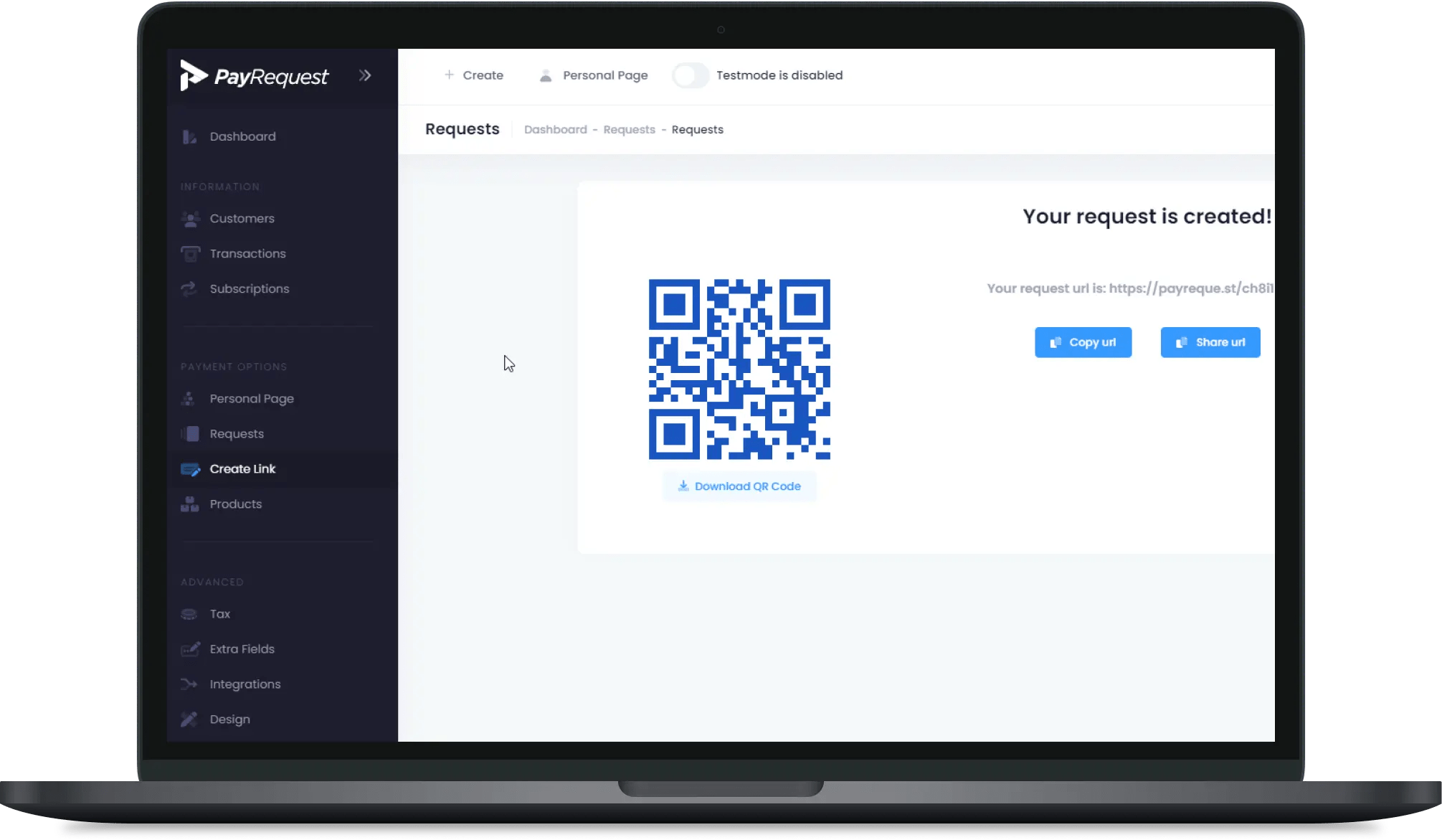 Betaling QR Codes PayRequest