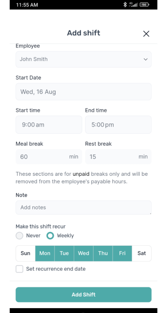 Free Staff Roster & Scheduling App For Small Business Payroller