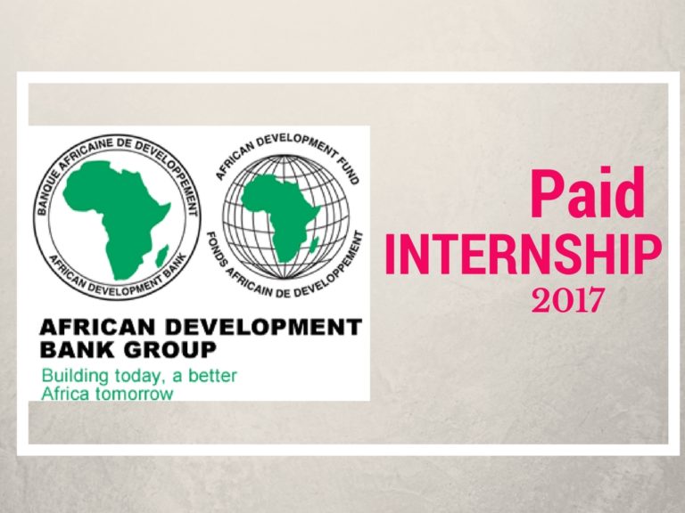 Paid INTERNSHIP PROGRAM 2017 at AfDB Paid Internships Daily