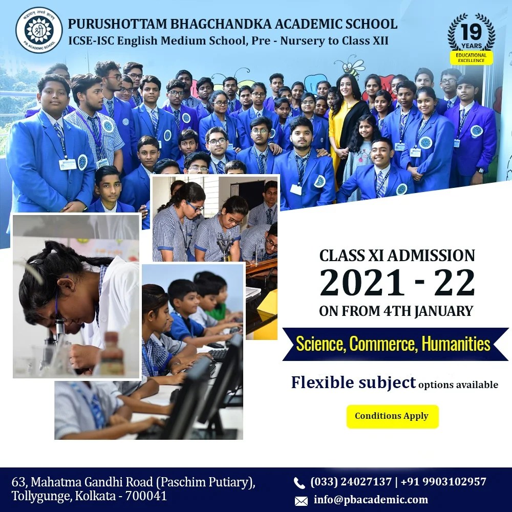 ADMISSION FOR CLASS XI (2021 2022) Purushottam Bhagchandka