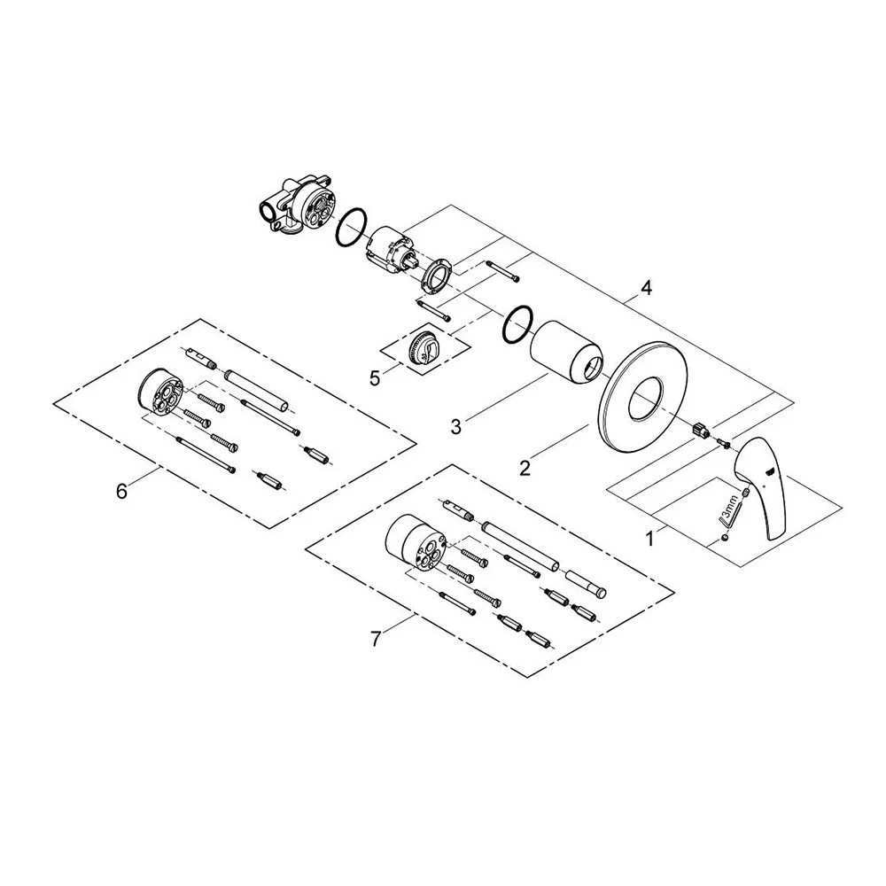 GROHE Baucurve Singlelever Shower Mixer Without Diverter