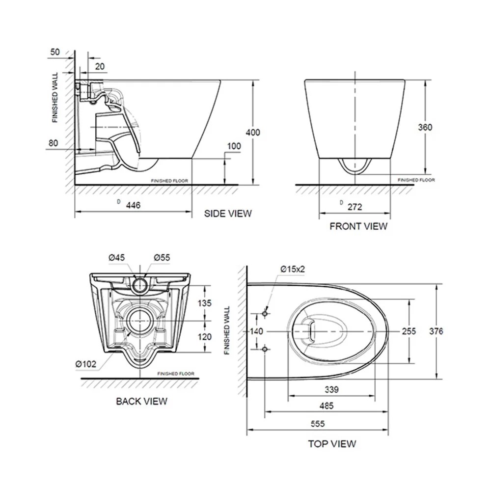 American Standard Acacia Evolution Wall Hung Toilet