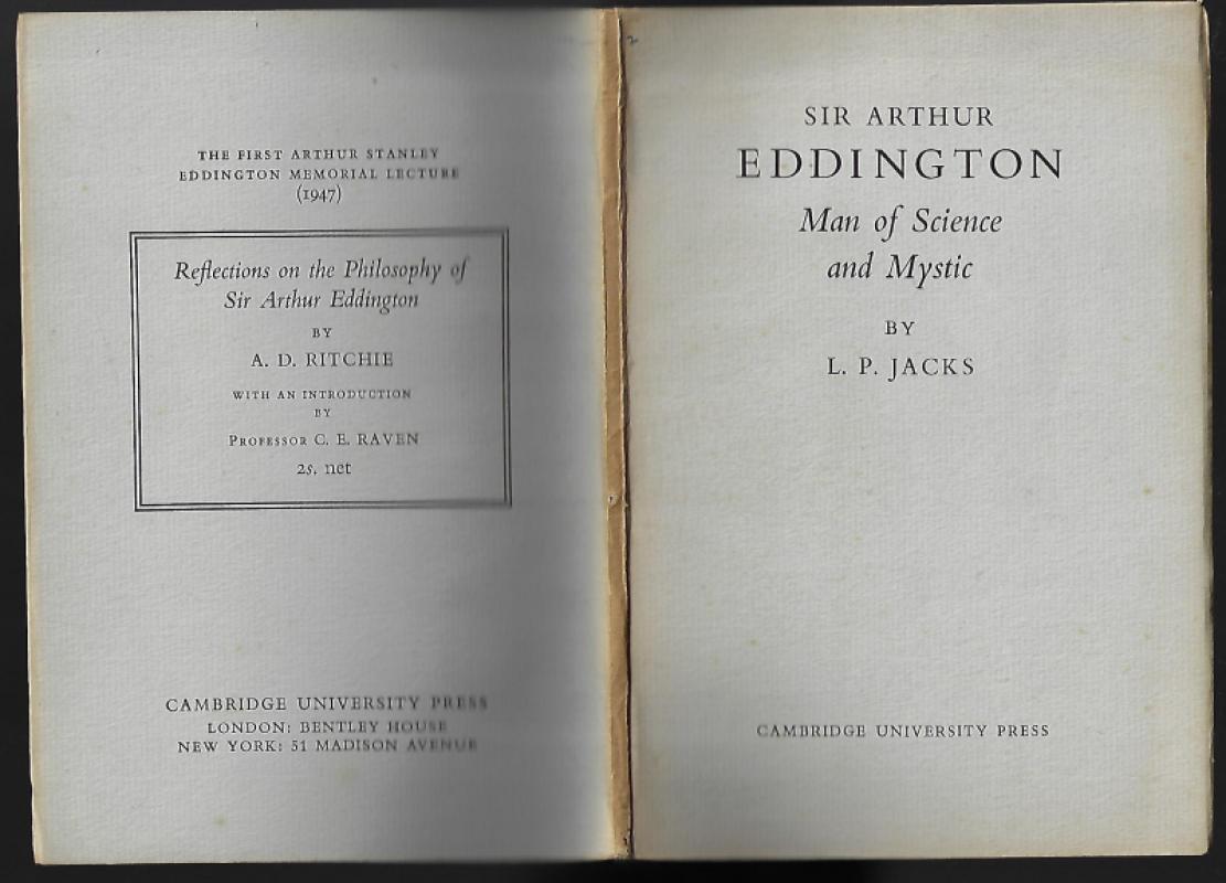 Sir Arthur Eddington Man of Science and Mystic Books PBFA