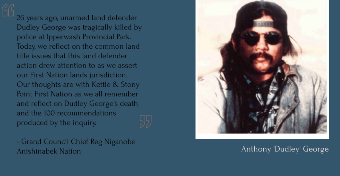 Remembering Indigenous land defender Dudley killed by Ontario