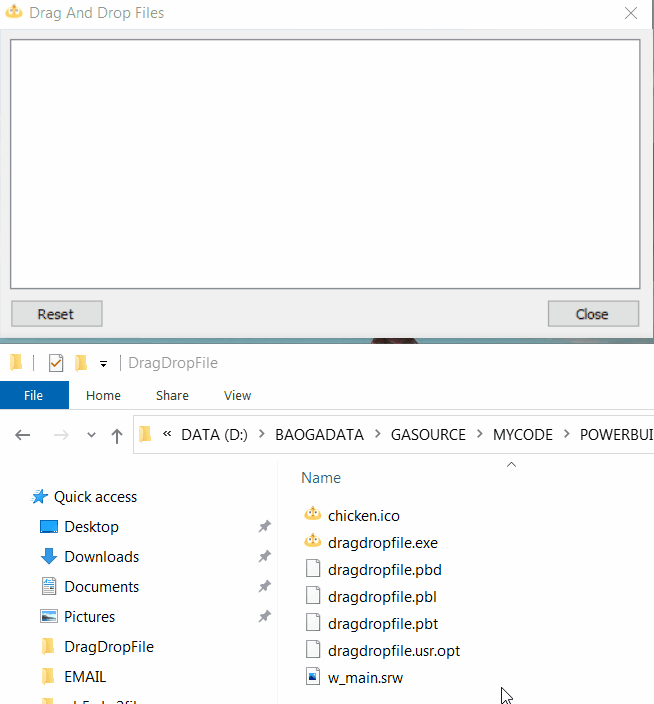 Drag And Drop File into PowerBuilder Application PowerBuilder Library