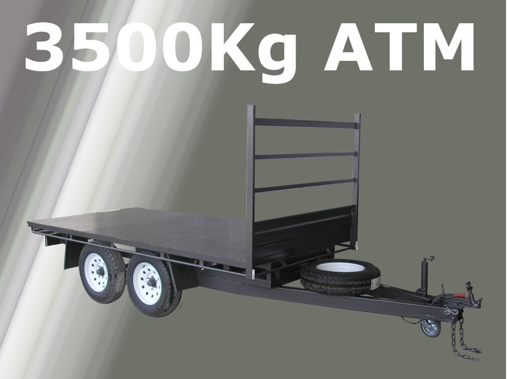 Standard 3.5T, Tandem Axle Box Trailer with Wheels Under and Flat Top