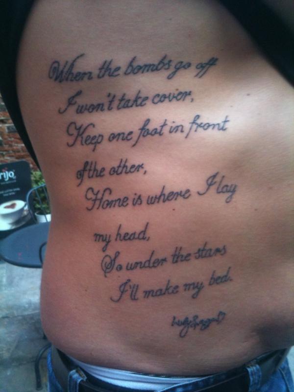Lucy Spraggan On Twitter: "First Fan Tattoo!! They're My Lyrics!!! #Amazing Http://T.co/Vw5Pc9Dm" / Twitter 800_x_600_jpg