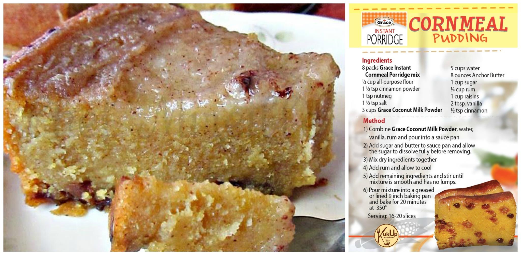 Jamaican Cornmeal Pudding Recipe Grace Kitchen