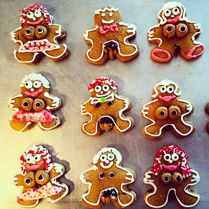 Anatomically correct gingerbread cookies. (my family puts the fun in