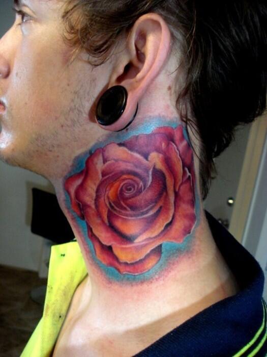 Best Flower Tattoos On Twitter: "Realistic Red Rose Neck Tattoo - Chris Nieves - Http://T.co/Vmpv7Kaswh Http://T.co/Dj4Tjz37Af" / Twitter 700_x_525_jpg
