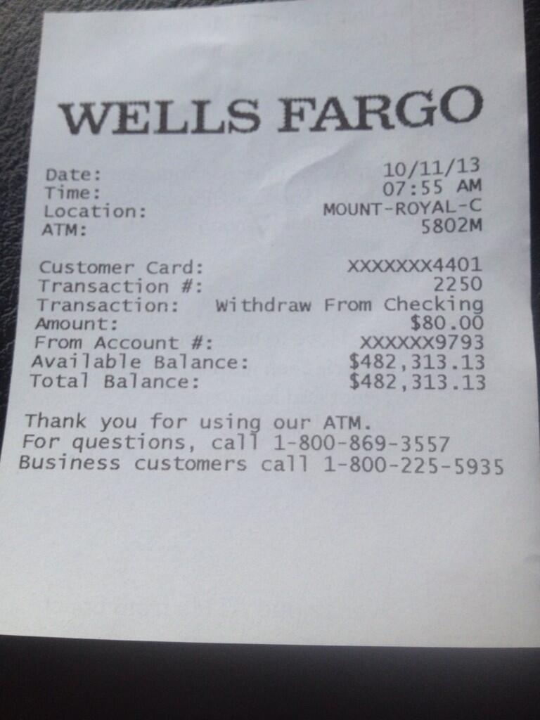 Gaudy ATM Receipts