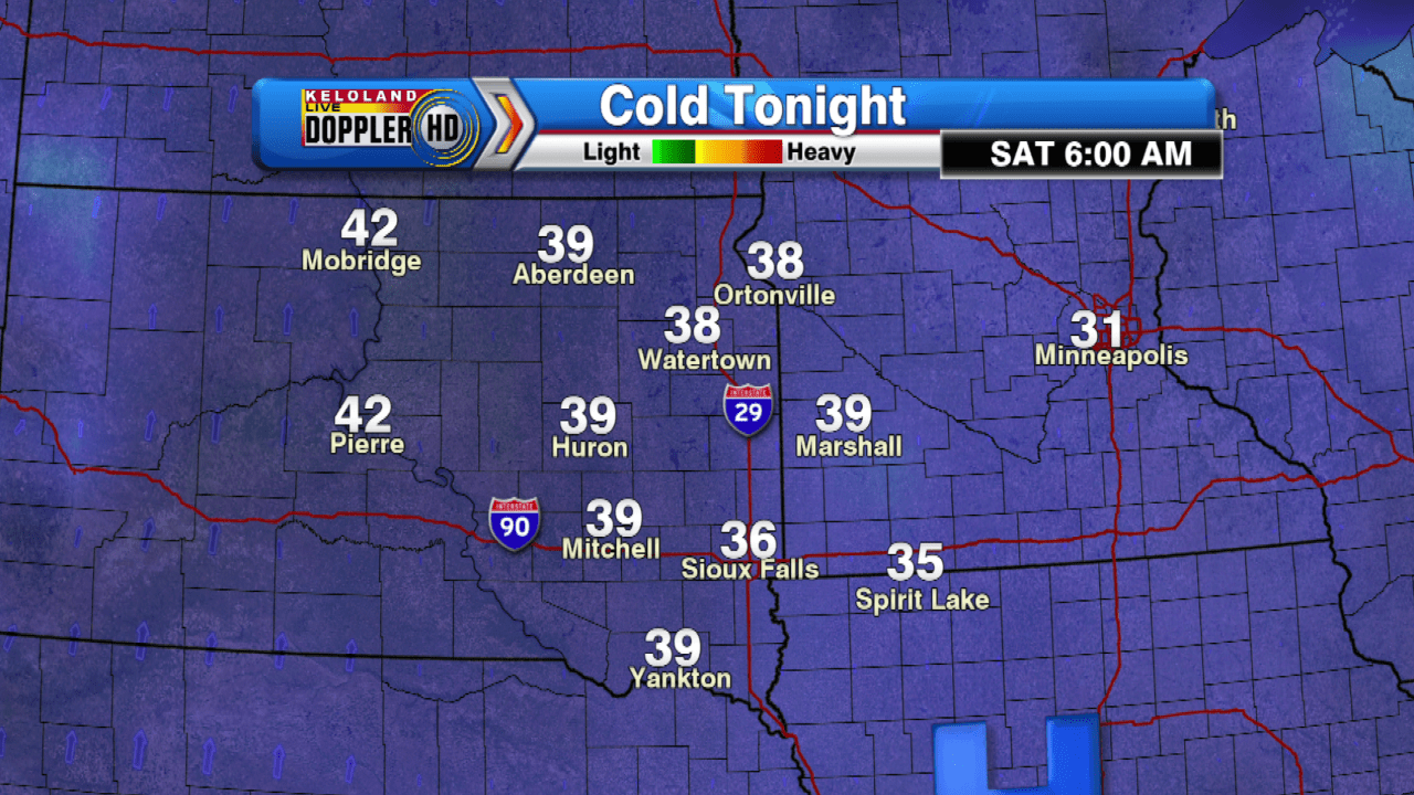 KELOLAND Weather on Twitter "6am Saturday temps will be coldest in