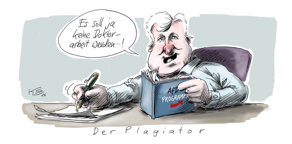 Der plagiator. seehofer afd mehr karikaturen von klaus stuttmann