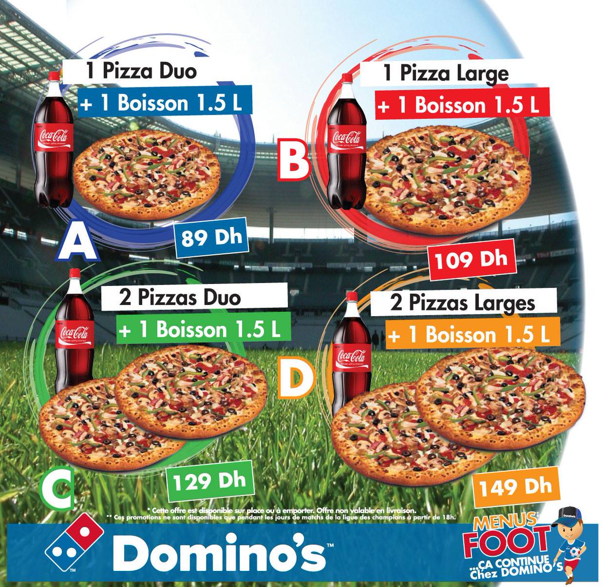 Domino's Pizza Maroc en Twitter "Nos Menus Foot sont disponibles