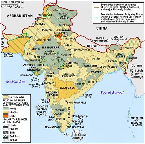 Before 1947 India Map Rare & Historical on Twitter "British India in 1947, showing