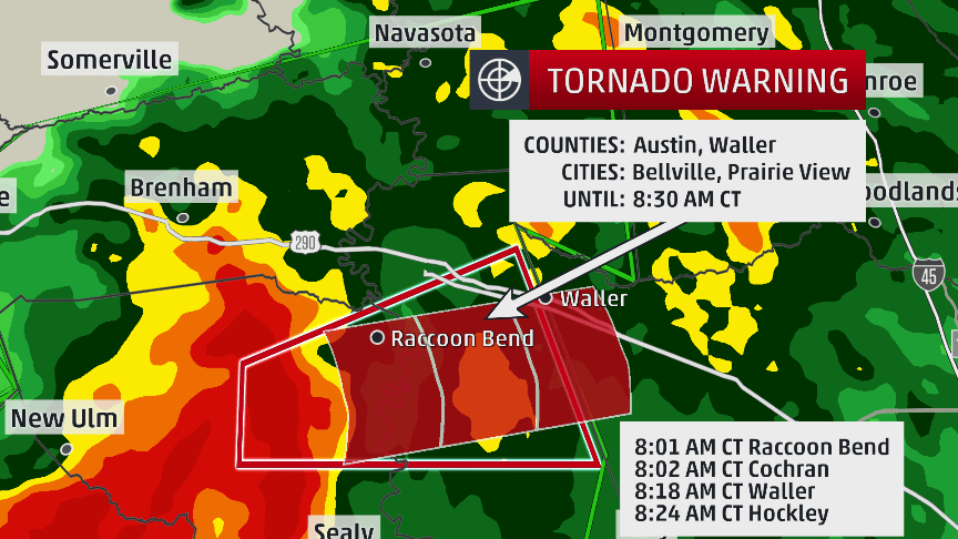 tornado warning for ne austin & central waller counties in texas
