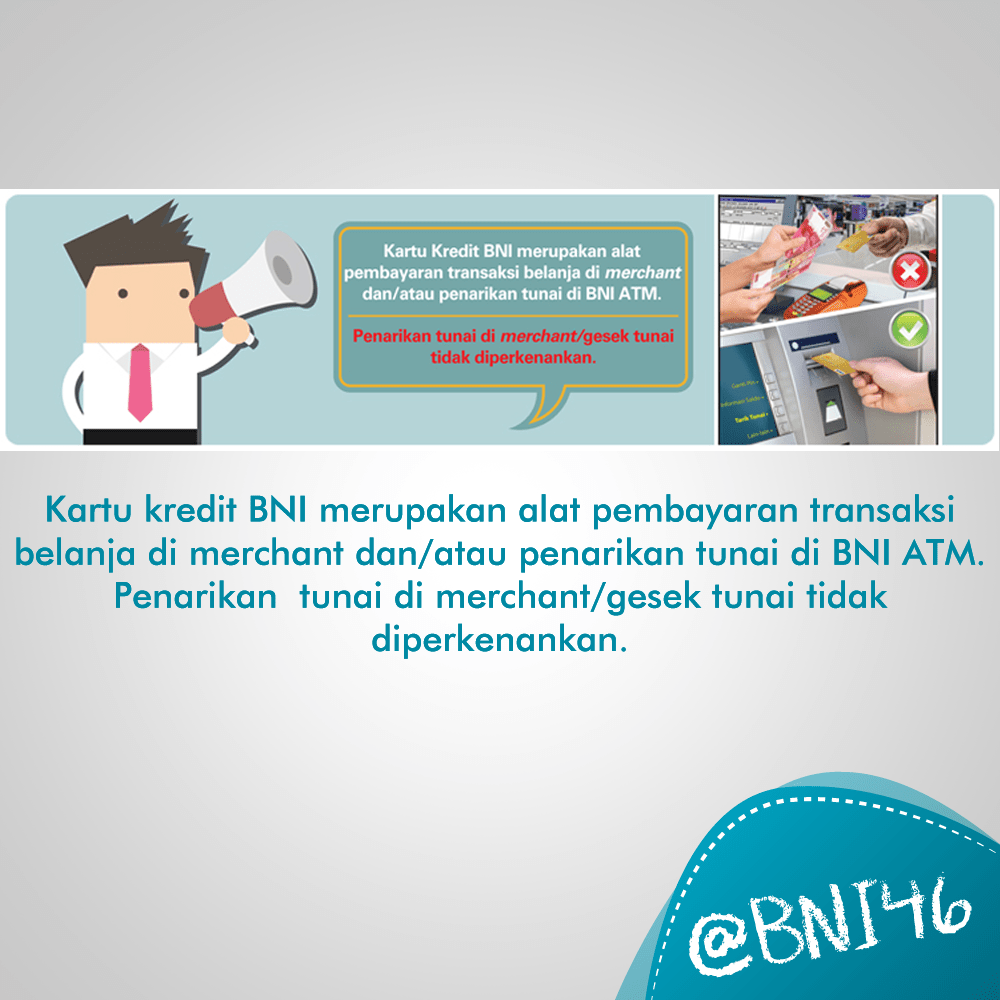 Tarik Tunai Kartu Kredit Bni Di Atm Berbagi Info Kartu