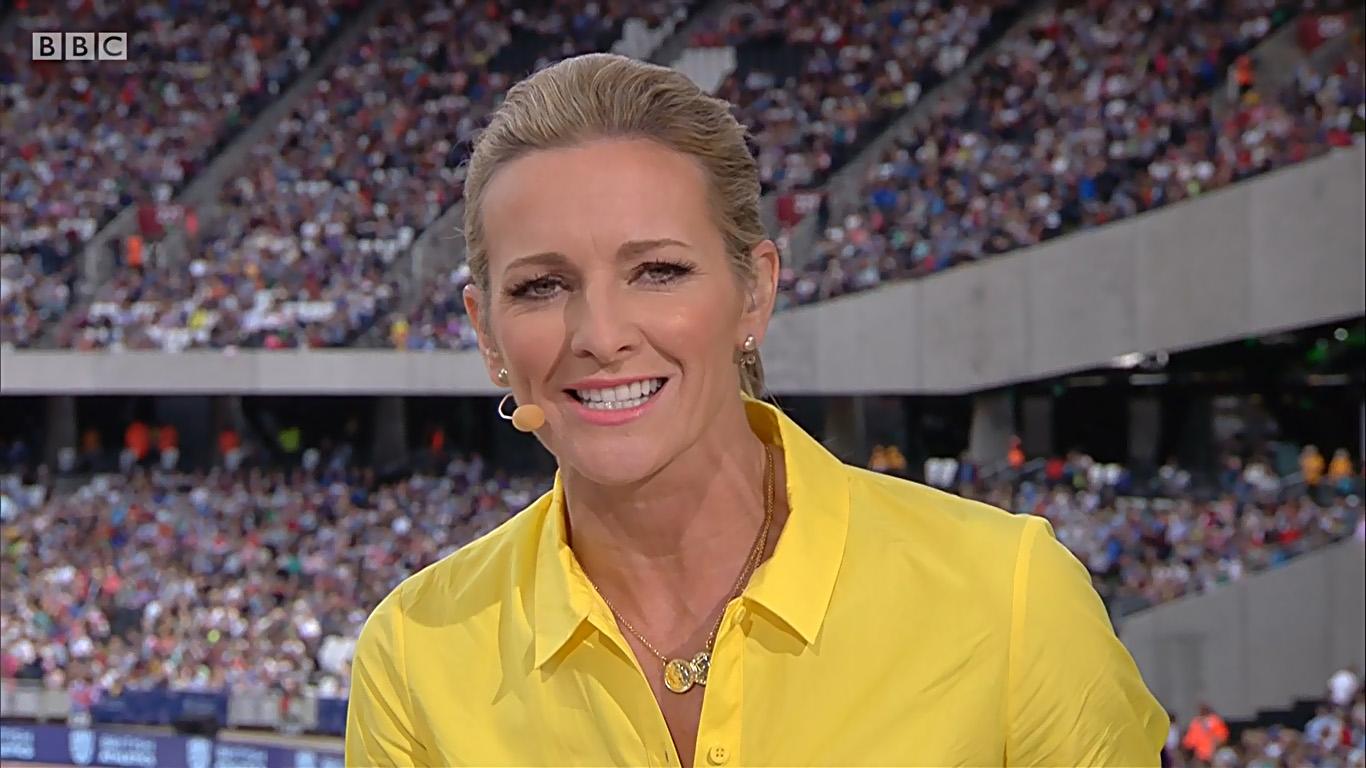 Telly Lad on Twitter "Gabby Logan in mellow yellow dress presenting