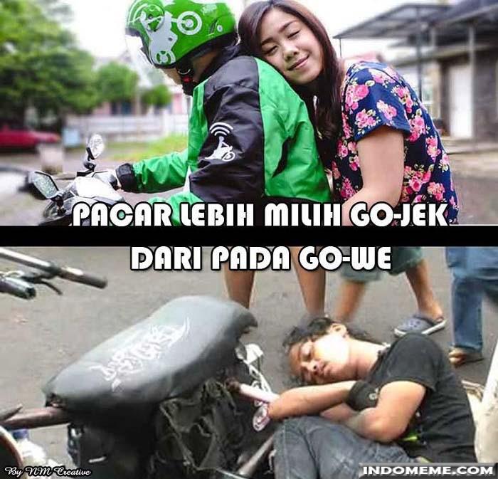 Meme Lucu Indonesia on Twitter "Pacar lebih milih GoJek GambarLucu 