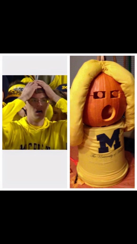 Photo Ohio State Fan Made A Hilarious “Sad Michigan Fan” Pumpkin For