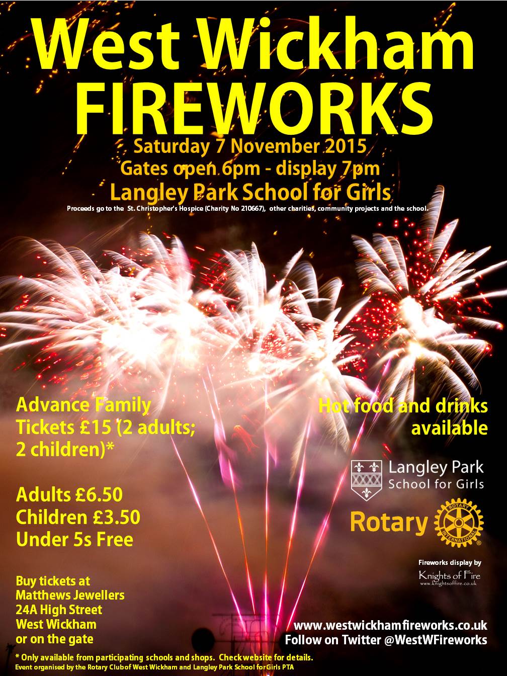 Knights of Fire on Twitter "6pm Sat 7 Nov West Wickham Fireworks