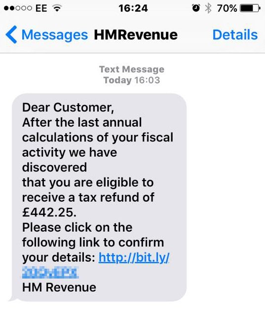 Action Fraud on Twitter "Spoofed Watch out for these scam HMRC text