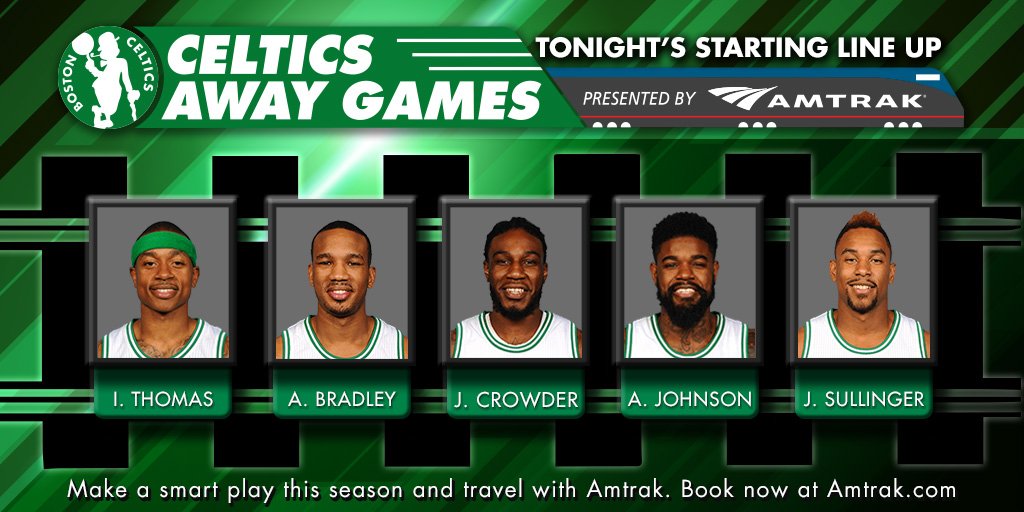 Here’s tonight's Amtrak Away Game Starting Lineup I. Thomas A. Bradley