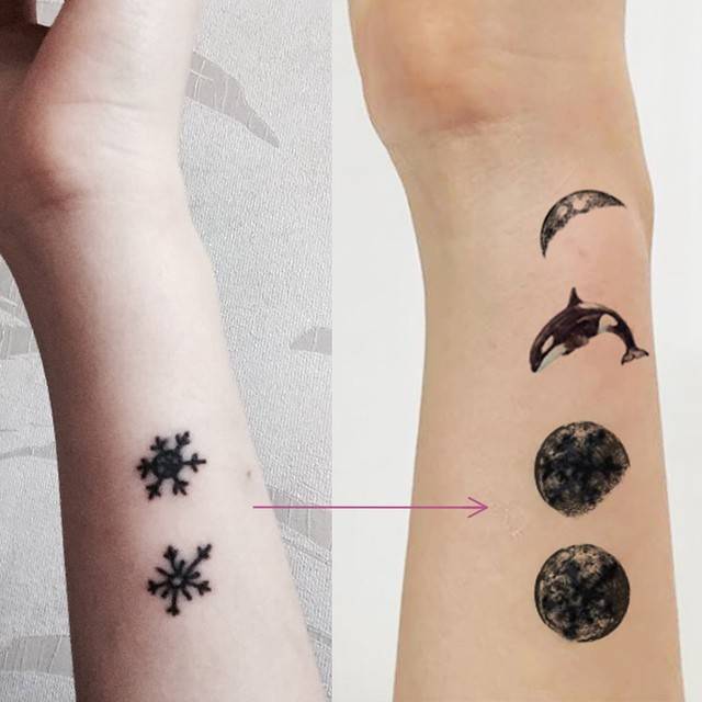 Small Tattoos 在Twitter 上:"Moon And Killer Whale Cover Up Tattoos On The Forearm. Tattoo Artist: Sol Tattoo #Smalltat… Https://T.co/Nqsga98Ml2 Https://T.co/8Nkrh18Xji" / Twitter 640_x_640_jpg