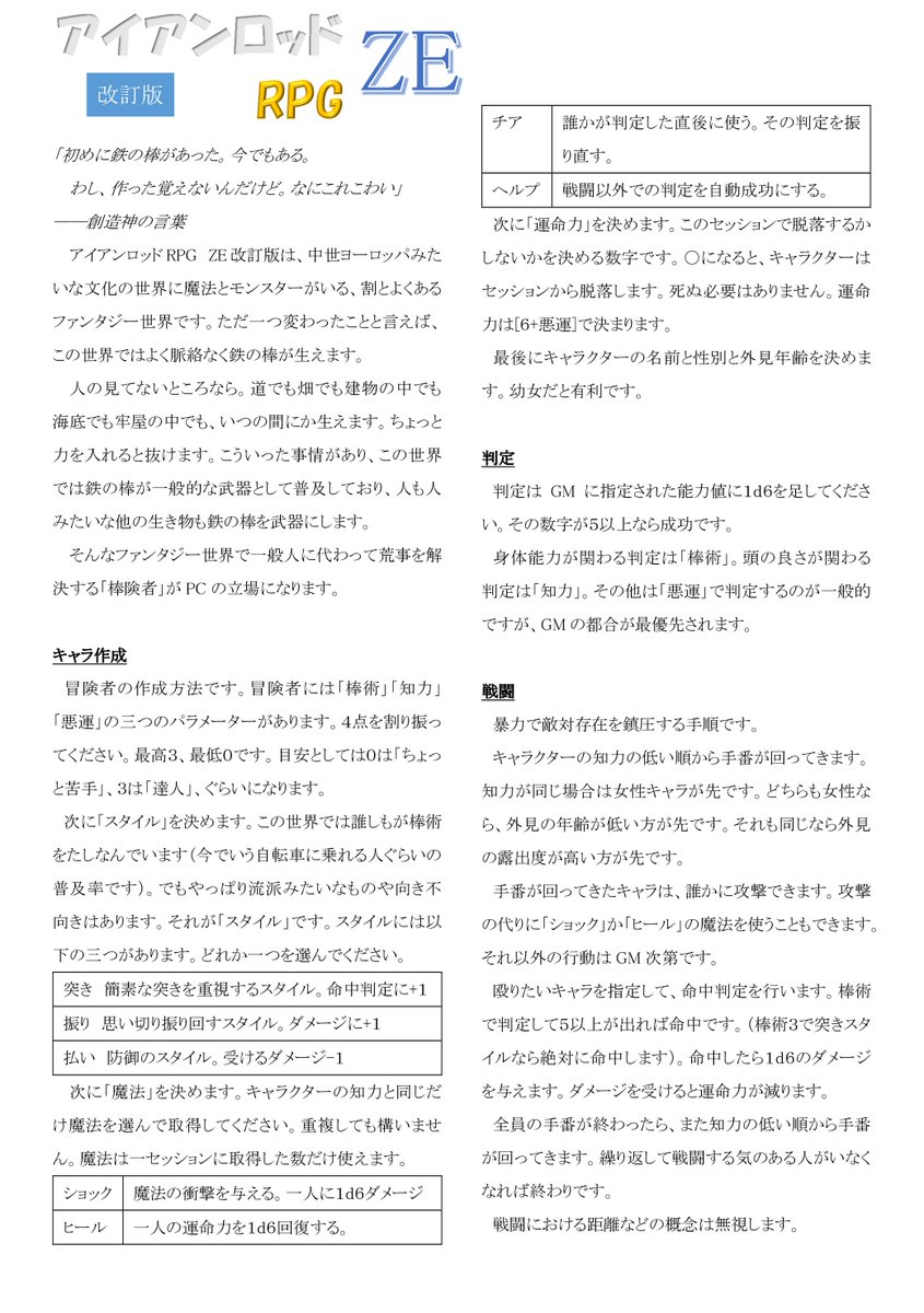 1ページTRPGコンテストまとめ (2ページ目) Togetter