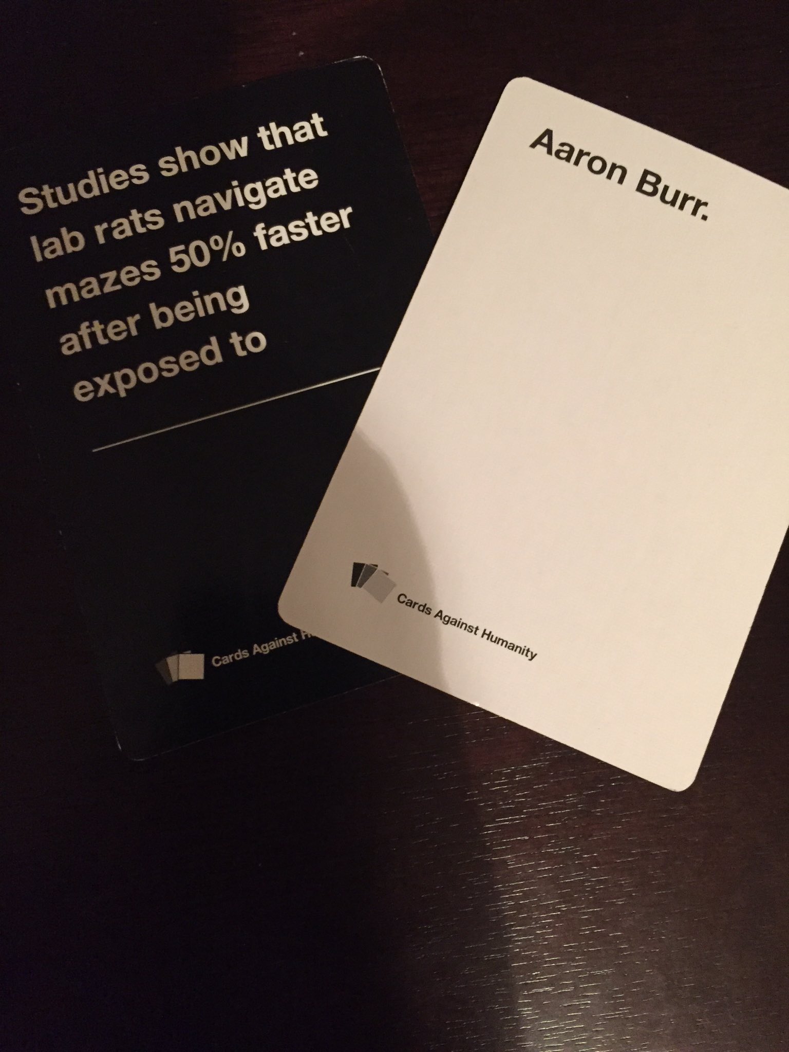 Layne 🌟 on Twitter "Me makes a Hamilton joke in cards against