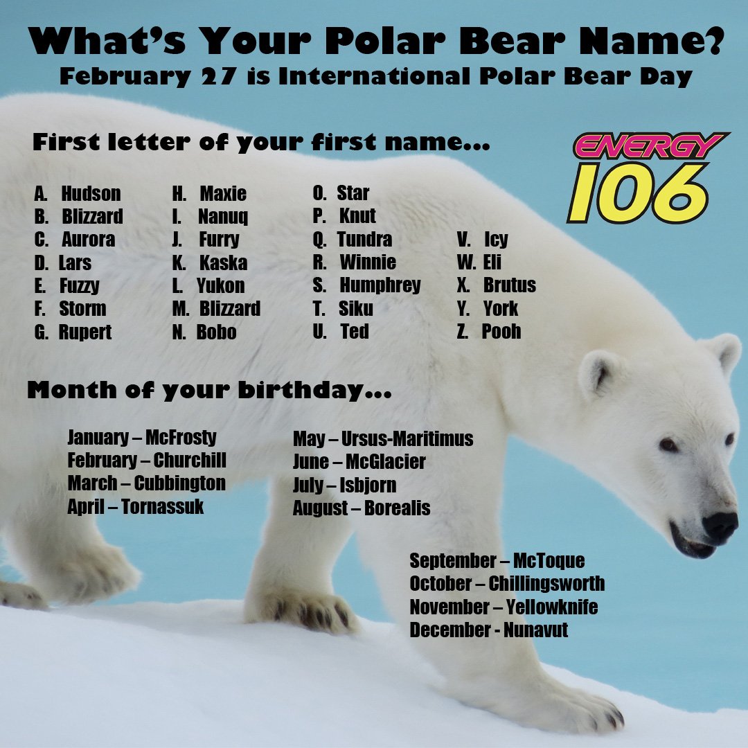 ENERGY 106 FM on Twitter "Tomorrow is InternationalPolarBearDay! What