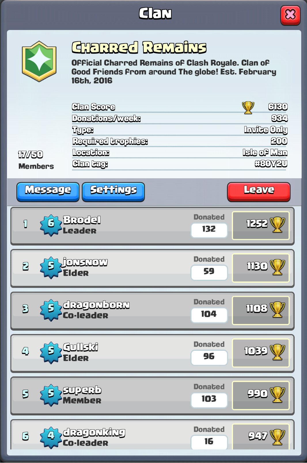 Brodel on Twitter "New Clash Royale Clan! Stop by for a friendly battle! leavenothing https